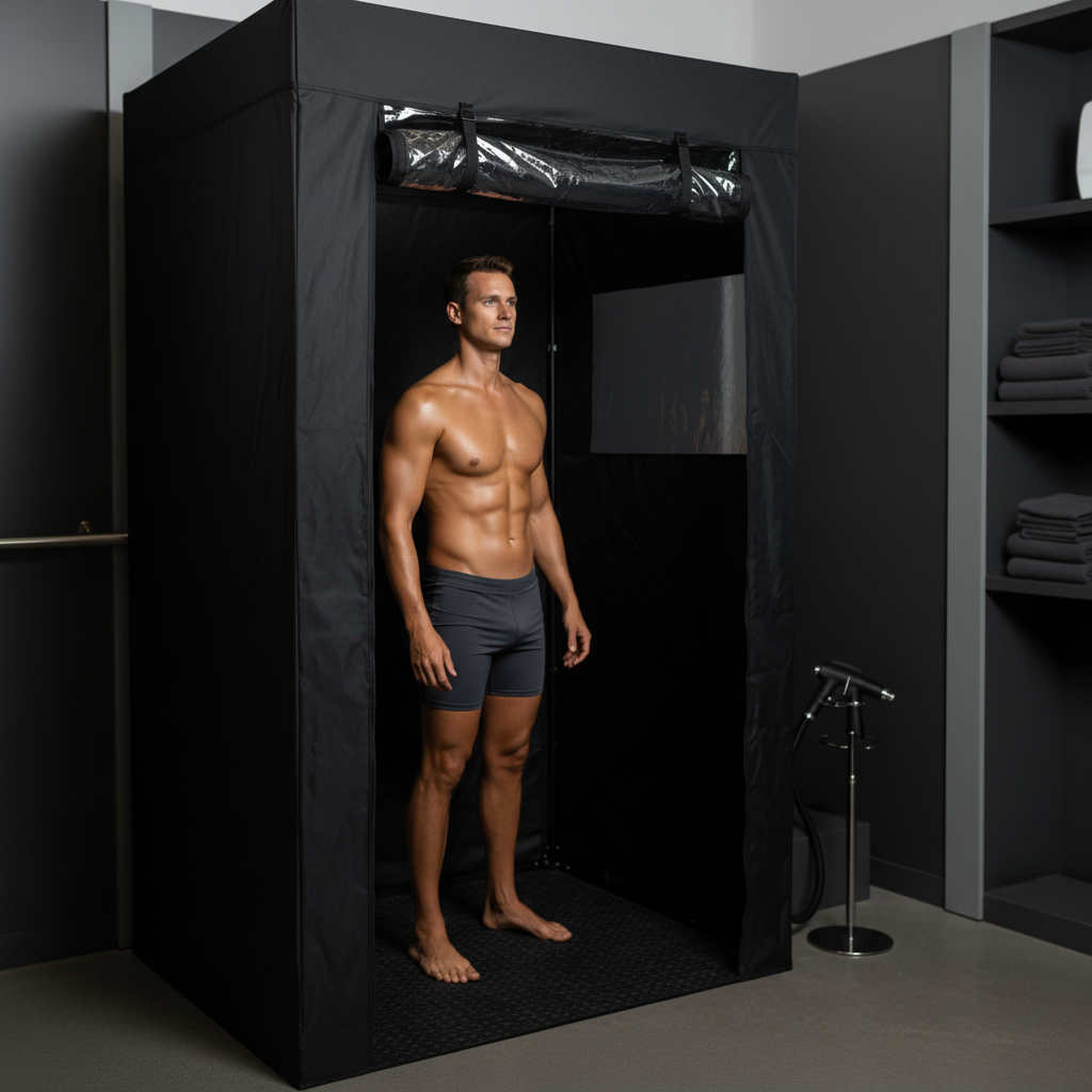 Natural looking male spray tan result at Wax for Men